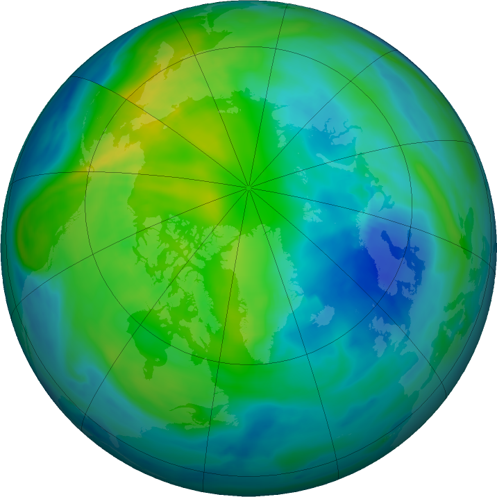 Arctic ozone map for 24 October 2021